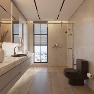 Louça Colorida Para Banheiro: Bacia Sanitaria Para Caixa Acoplada Carrara Marrom Fosco